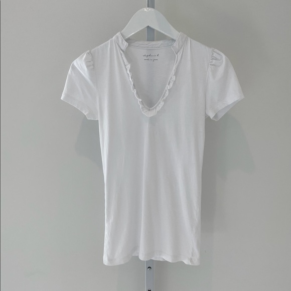 STEPHANIE B WHITE TUXEDO TEE SHIRT SMALL NWOTS! - Picture 3 of 16